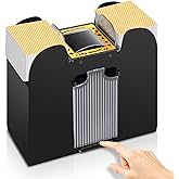 YUCEEN Automatic Card Shuffler 1/2/4/6 Decks,Battery Operated Electric Playing Card Shuffler for UNO,Casino Card Game,Poker,Phase 10,Blackjack,Texas Hold'em,Home Card Games