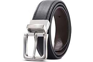 Kajeer Boy Belts for Kids, 2 in 1 Reversible Black and Brown Youth Toddler Leather Belt for School Uniform Casual