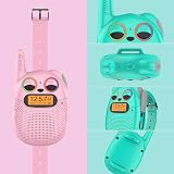 QNIGLO Rechargeable Kids Walkie Talkies Watch FM Radio 2 Mile Range LED Eyes Toy view 4