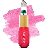 Winky Lux Flower Balm, pH Lip Balm, Color Changing Lipstick and Tinted, Vegan & Cruelty Free Lip Balm, Hydrate & Plump, Sheer Pink Lipstick, Blue Flower with Vanilla Scent