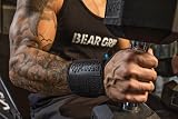 BEAR GRIP Weight Lifting Wrist Wraps 18in 3in Pair Black view 5
