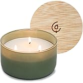 Calyan Wax Co. Piñon & Woods 3 Wick Scented Candle - 30 Hour Burn - Luxury 3 Wick Soy Candles - Non Toxic Soy Wax Candles - Long Lasting Large Glass Jar Candle for Home - 8oz