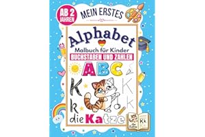 German Alphabet Coloring Book for Kids: Trace, Write, and Color Letters, Words, and Numbers in German