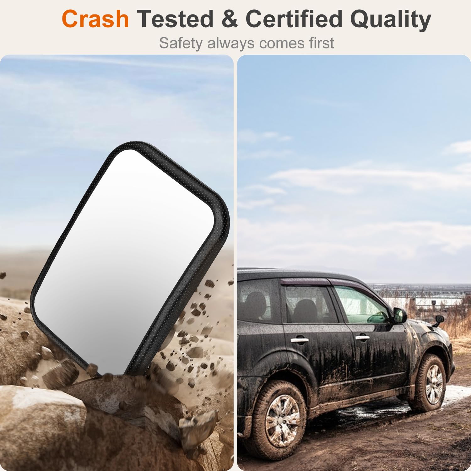 Anatec Baby Car Mirror, Rear Facing Car Seat Mirror for Infant Newborn with Hook Clip Design, Non-Shaking Wide Crystal View Shatterproof Crash Tested Adjustable