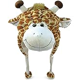 Puzzled Brown Moose Plush Hat - Super Soft Warm Hat With Ear Flaps, Cozy Fleece Winter Hat For Kids & Teens - One Size