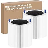 311i Max Replacement Filter Compatible with Blue Pure 311i Max Air Purifier, H13 True HEPA and Activated Carbon Filter, Compare to Part #F3MAX, 2 Pack