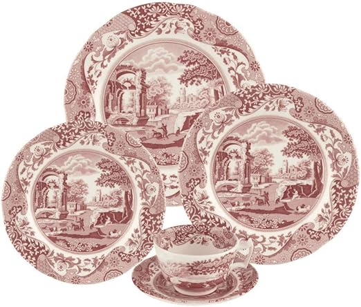 Amazon Com Spode Cranberry Italian 5 Piece Place Setting Dinnerware Sets