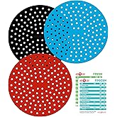 Airware Aeromats Pro Reusable Air Fryer Liners | 3-Pack and Magnetic Cook Times List | Air Fryer Accessories For NINJA, INSTA