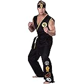 Plus Size Cobra Kai Costume for Adults | Karate Kid Outfit | Black Gi Uniform for 80s Movie Halloween