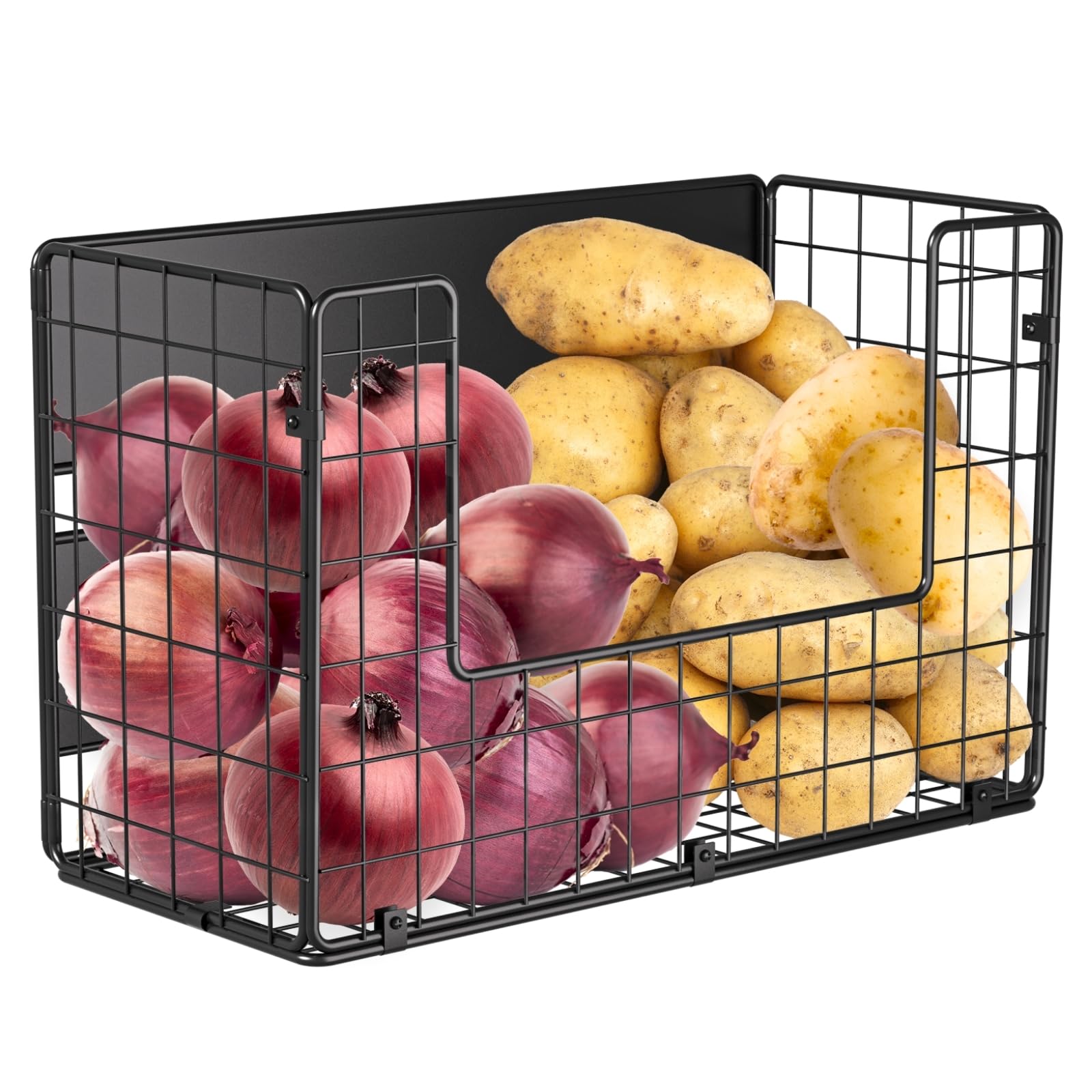 Photo 1 of Magnetic Shelf for Fridge, Fruit Potato & Onion Storage Bins, Pantry Organizers & Storage, Large Container Magnetic Basket for Refrigerator, Kitchen Counter, Cabinet, Magnetic Fridge Organizer