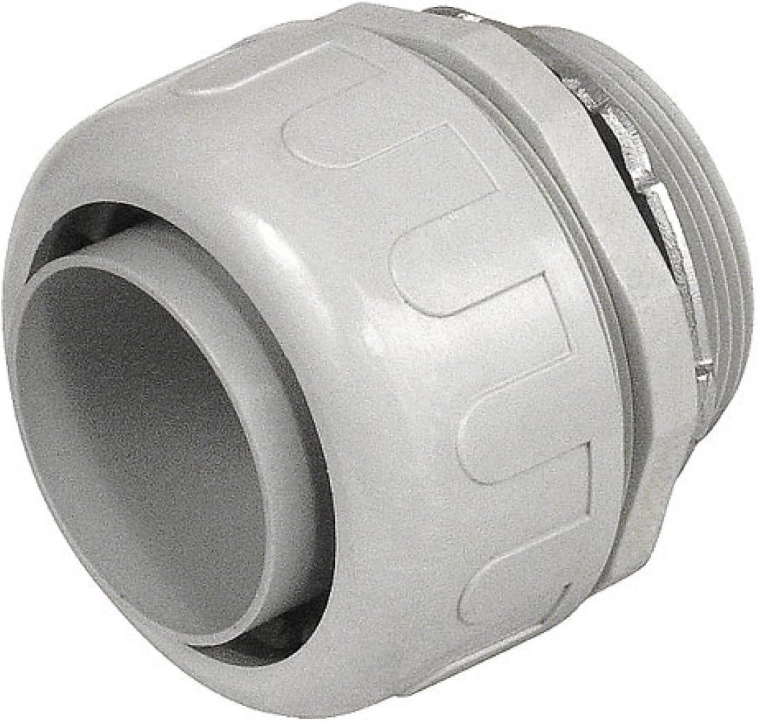 1 Pc, 2 In. Nonmetallic Pvc Plastic Liquid Tight Straight Connector