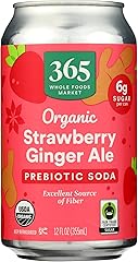 365 by Whole Foods Market Organic Strawberry Ginger Ale Prebiotic Soda, 12 FZ
