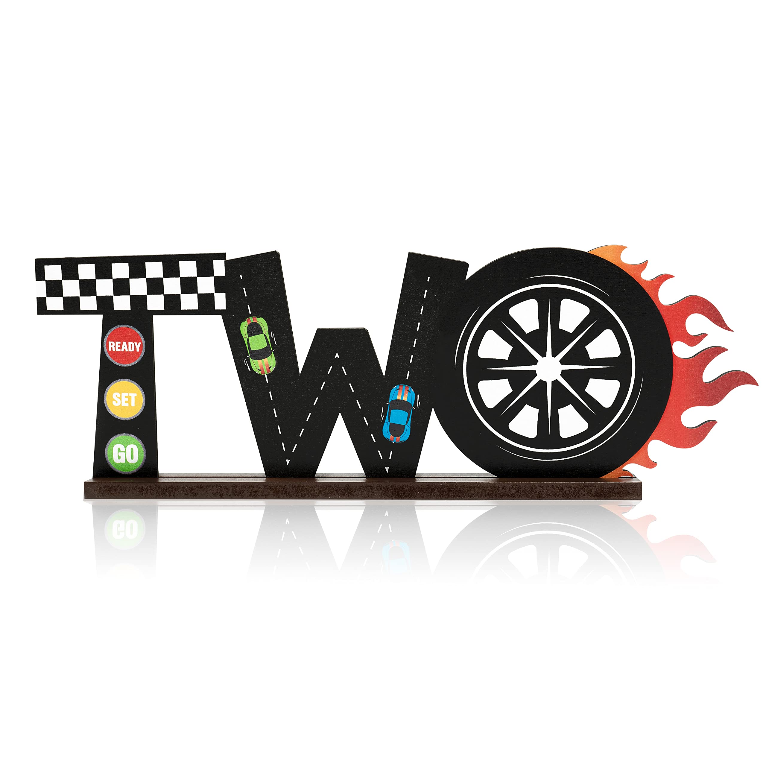 OSNIE Race Car Two Letter Sign Wooden Table Centerpiece Let’s Go Racing ...