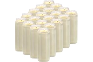 Lerner 9 Day Memorial Candle - Clear-NO LABLE-100% Vegetable Oil Unscented Pillar Candles for Religious, Vigil, Emergency and