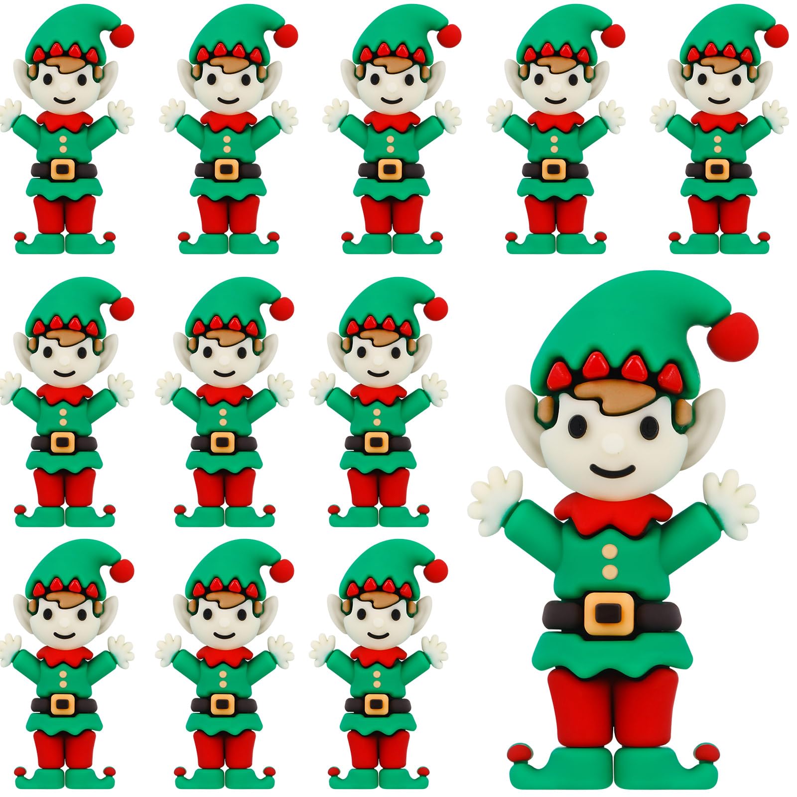 Halloscume 12 Pcs Mini Christmas Elf Figurines Mini Elves Figurines to ...