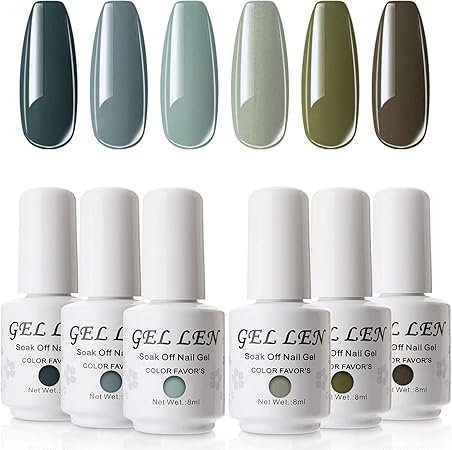 Amazon Gellen ジェルネイル カラージェル 6色セット ポリッシュタイプ グリーン系 ミント セルフネイル G Ellen ジェルネイル 通販