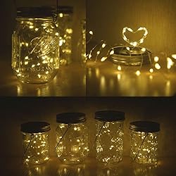 Decorman Solar Mason Jar Lights 4 Pack 20 LED