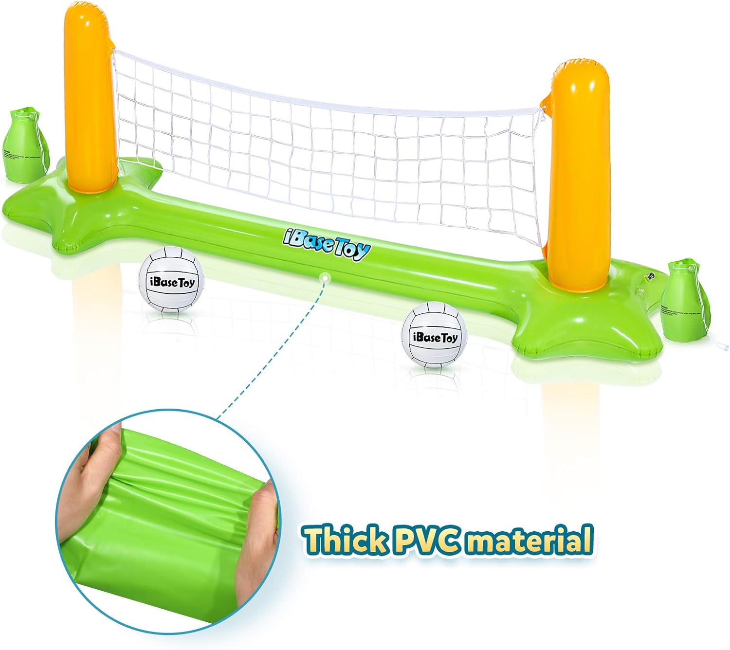 Inflatable Pool Volleyball Set & Basketball Hoop - Pool Toys Pool Games for Kid and Adults, Pool Volleyball Net Floating Basketball Hoop for Swimming Pool -Pool Float Set with 4 Balls Included: Toys & Games