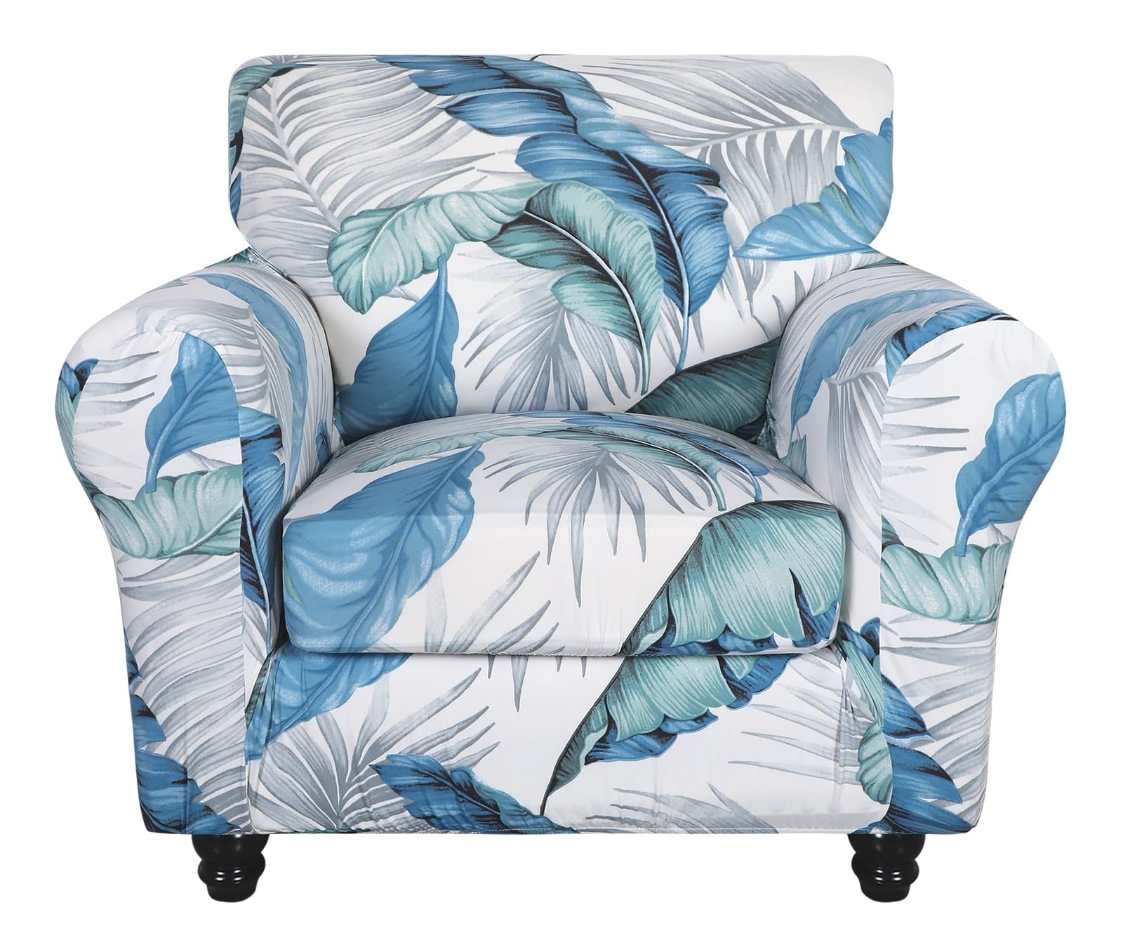 SearchI Stretch Sofa Cover Printed Couch Covers, Floral Pattern 2 Piece Armchair Slipcover with Separate Chair Cushion Cover, Washable Furniture Protector for Living Room(Armchair,Summer Pattern)