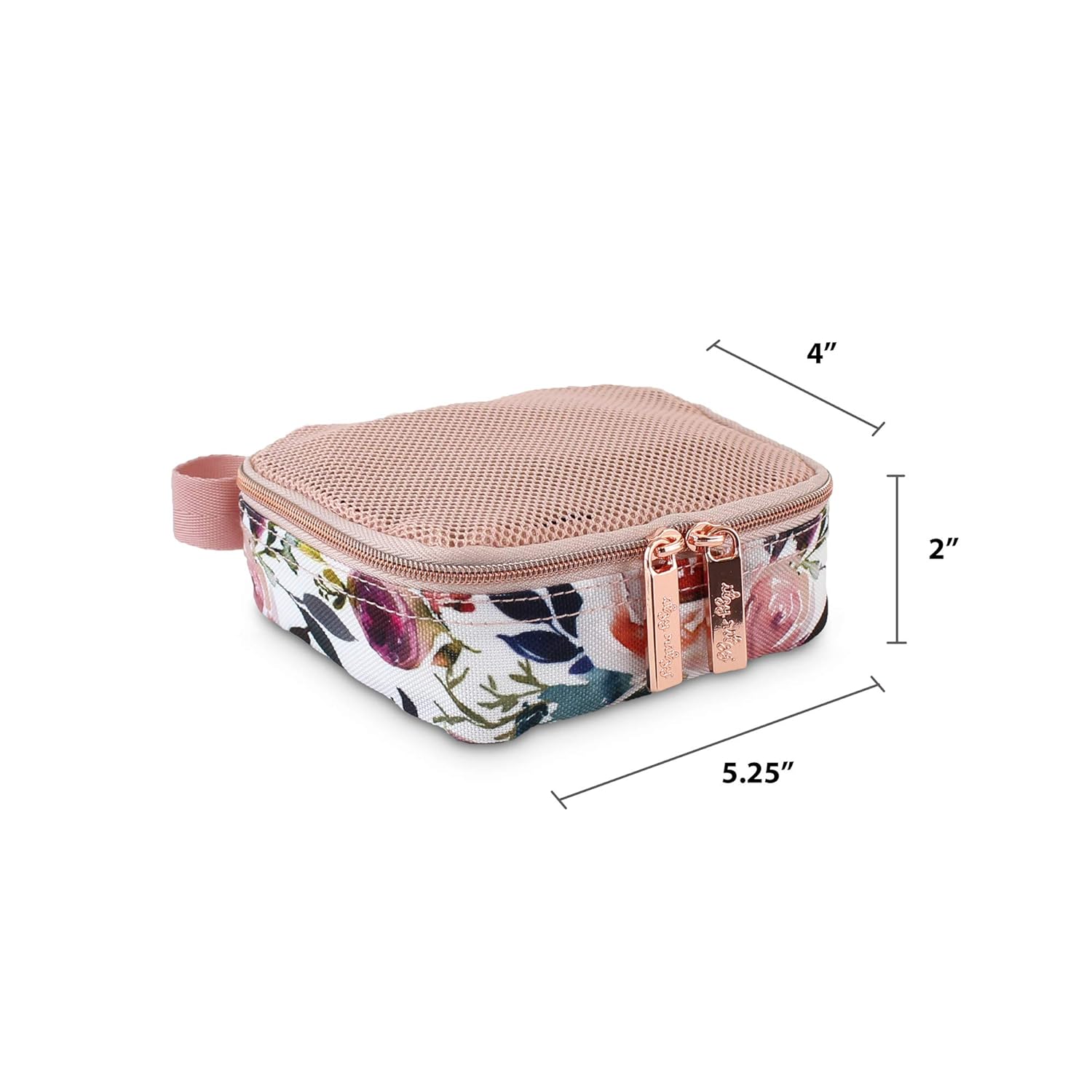 Itzy Ritzy Packing Cubes – Set of 3 Packing Cubes or Travel Organizers; Each Cube Features a Mesh Top, Double Zippers and a Fabric Handle; Blush : Baby