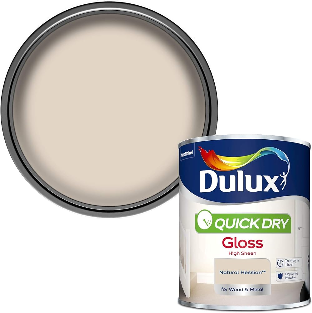 Dulux Quick Dry Gloss Paint Wood Metal Natural Hessian 750ml Interior Exterior