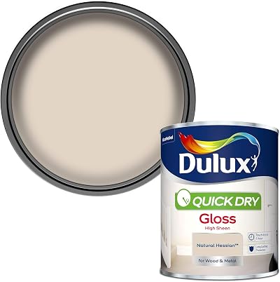 Dulux Quick Dry Gloss Paint Wood Metal Natural Hessian 750ml Interior Exterior