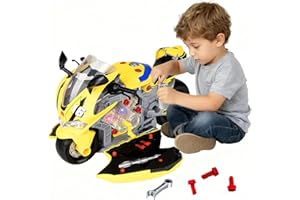 JOYSPARK TOYS Take Apart Motorcycle Toys Kids Mechanic Repair Set for Toddlers 3-5, Interactive Toy Engine Building Kit with Sounds, Lights & Spray, STEM Educational Gift Toys for 3 4 5 6 7 Year Old Boys Girls