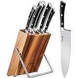 Kitchen Knife Set, Professional 6-Piece Knife Set with Wooden Block Germany High Carbon Stainless Steel Cutlery Knife Block S
