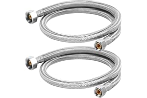 KAINGA 30" Faucet Supply Line, 3/8 inch Comp x 1/2 inch FIP Faucet Connector, Braided Stainless Steel Faucet Hose for Bathroom Sink and Kitchen, Leak-Resistant cUPC Certified Water Supply Line, 2 Pack