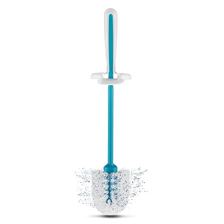 Dreamfarm Spindry - Hygienic Toilet Brush That Spins Dry, White & Blue