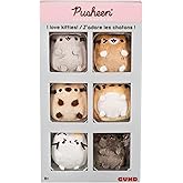 GUND Pusheen Comic Collector I Love Kitties Set of 6 Plush Stuffed Animal Cats, 2"