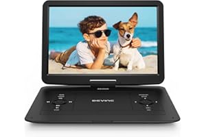 DEVINC 17.9" Portable DVD Player with 15.6" HD Swivel Screen, Support Multiple DVD CD Formats/USB/SD Card/Sync TV, 6 Hours Rechargeable Battery, Car Charger, Remote Control, Region Free