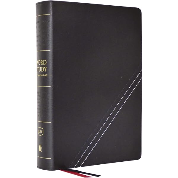 NKJV, Word Study Reference Bible, Bonded Leather, Black, Red