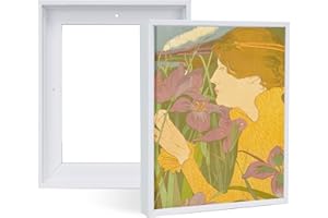 YIVIVEN 2 Pack Canvas Floater Frame for 11x14 Prints, Canvas Floating Frame for 0.6"-0.9" Deep Painting, Painting Frames Kit(11"x14", White)