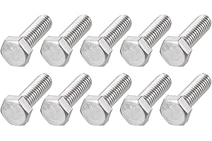 METALLIXITY Hex Head Bolts (5/16-18 x 1") 10Pcs, 304 Stainless Steel 18-8, Fully Threaded, External Hex Drive, Plain Finish, 