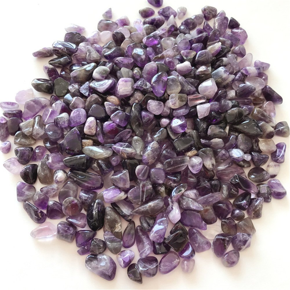 AITELEI 1 lb Natural Amethyst Crystal Crushed Stone Healing Reiki Crystal Irregular Shaped Stones Jewelry Making Home Decoration