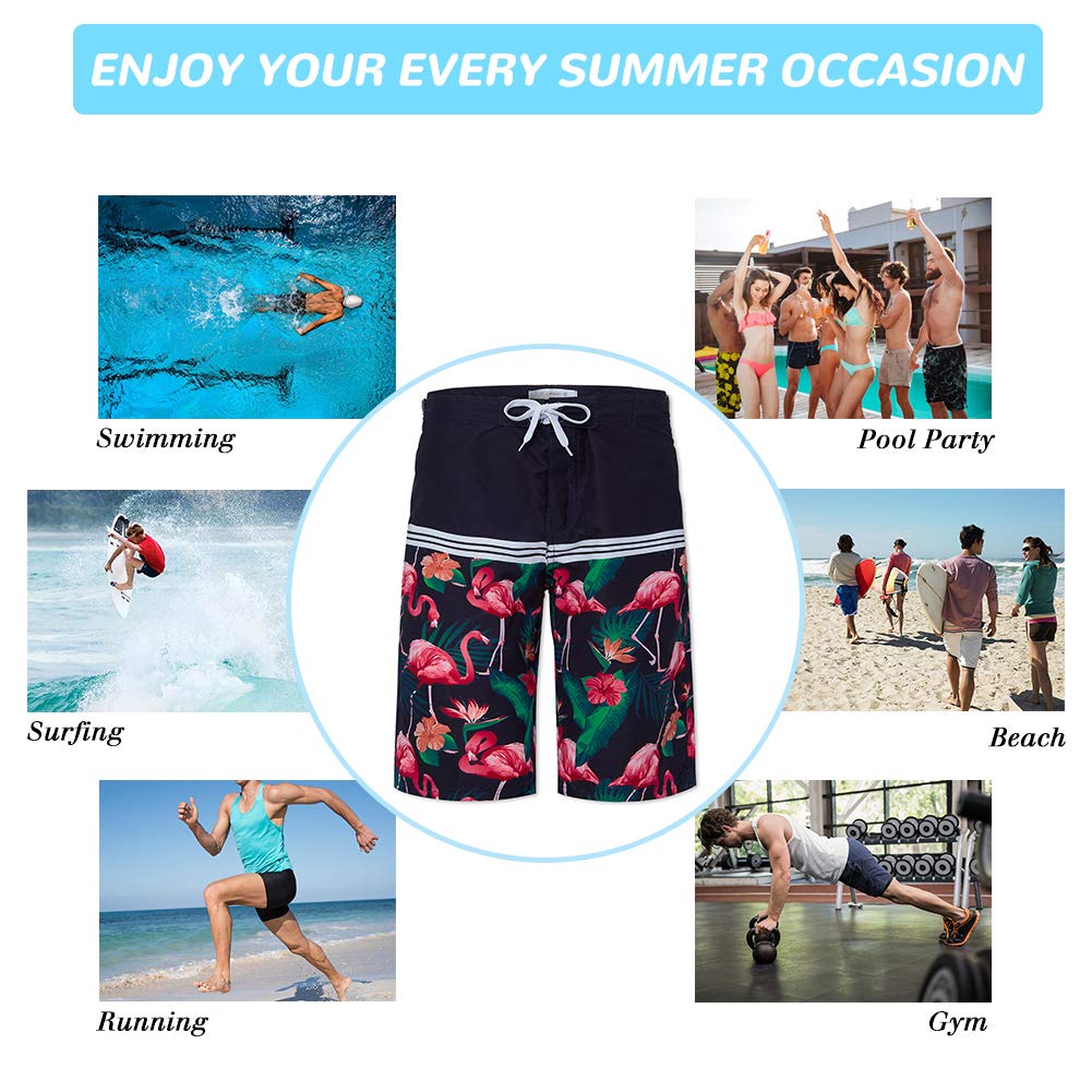 90s Funny Board Shorts 3D Graphic Athletic Pants Brown Flowers Printing Swimming Trunks 22\