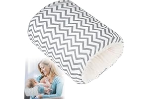 TEUOPIOE Baby Feeding Arm Pillow,Soft Cotton Bottle Nursing Arm Pillows for Newborn,Breastfeeding Pillows for More Support for Mom and Baby,Portable and Washable,Ergonomic Nursing Essentials(Grey Stripes)