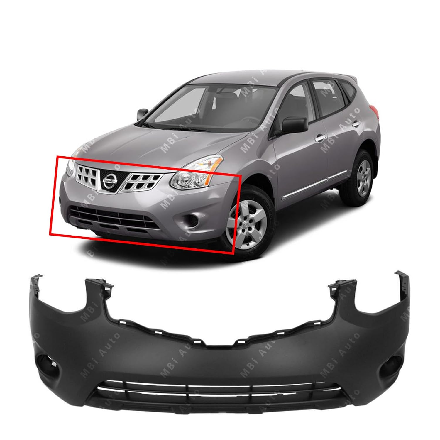 Amazon.com: MBI AUTO - Primered, Front Bumper Cover Fascia for 2011-2013 Nissan  Rogue S SL SV 11-13, NI1000277: Automotive