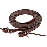 Jeereal Leather Split Reins, Heavy Oil Weighted,Broken in,Supple Ranch Reins for Western Horse ProTack, 5/8" x 8'