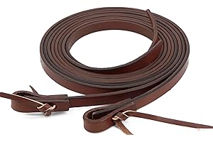Jeereal Leather Split Reins, Heavy Oil Weighted,Broken in,Supple Ranch Reins for Western Horse ProTack, 5/8" x 8' (Brown)