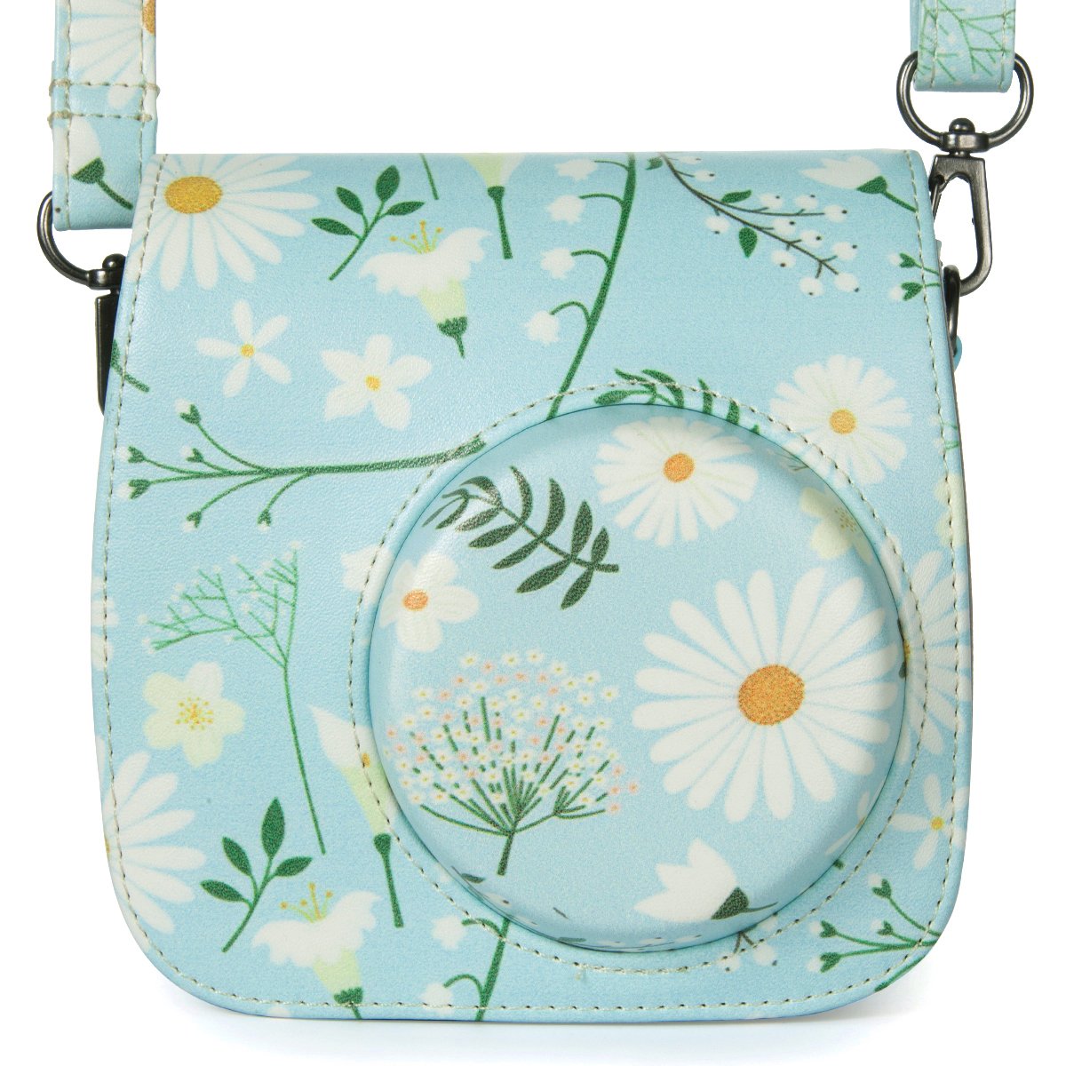 Flylther Compatible Mini 8 8+ 9 Camera Case for Fujifilm Instax Mini 9 8 8+ Instant Film Camera - Chrysanthemum