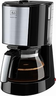 Melitta Glaskanne, AromaSelector, Schwarz Enjoy Top Filterkaffeemaschine 1017-04, Edelstahl, 1.2 liters