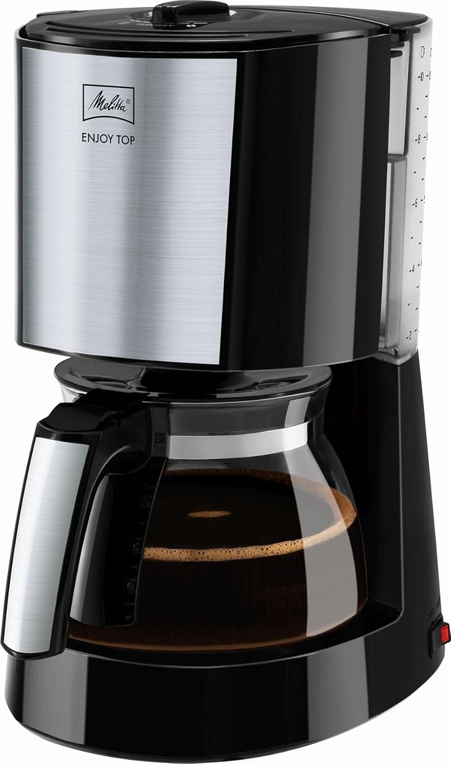 Melitta Glaskanne, AromaSelector, Schwarz Enjoy Top Filterkaffeemaschine 1017-04, Edelstahl, 1.2 liters