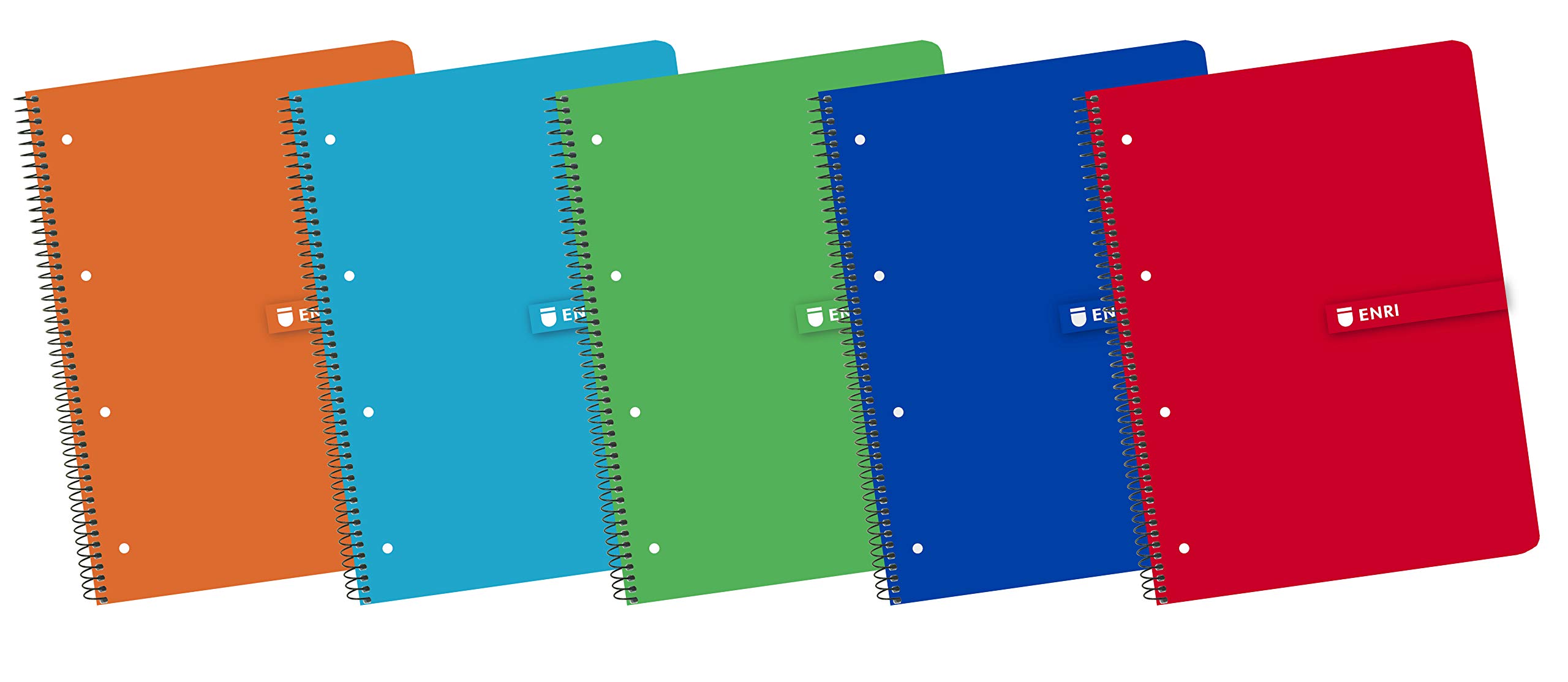 Enri 400058201 – Pack of 5 Soft Cover Notebooks Spiral, A4 +/24 x 32 cm