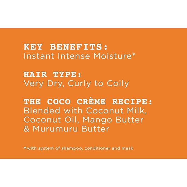 CAROL’S DAUGHTER COCO CREME COIL ENHANCING MOISTURE BUTTER, WITH COCONUT OIL AND MANGO BUTTER, FOR VERY DRY CURLY HAIR, PARABEN AND SILICONE FREE, 12 OZ