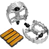 Wellgo Old School BMX MTB XC-II Bear Trap 1/2"" Bicycle Pedals, Silver, WE2972, 109 x 95mm