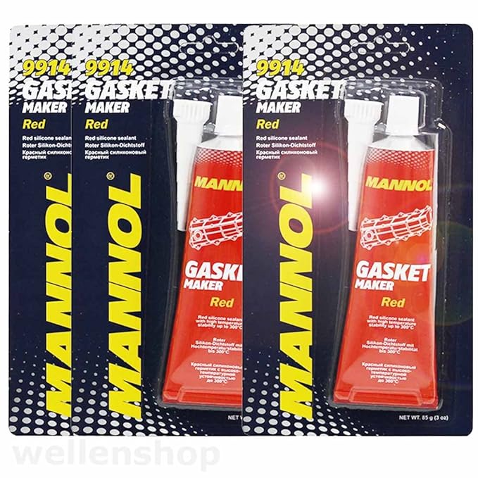 MANNOL 3 x Silikon Dichtmasse Motor hochtemperatur Rot 85g