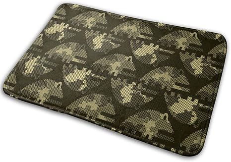 Amazon カモフラージュシームレスイラストバスラグカーペット滑り止め床玄関屋外屋内玄関マット 60x40cm 玄関マット オンライン通販