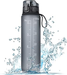 FRETREE Trinkflasche 1L Sport Wasserflasche - [Trinkflasche BPA Frei] Trinkflasche mit rutschfest Gummi Grip Geeignet für Die Fahrrad, Outdoor, Schule, Gym